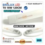 LED Neon Panjang TL T8 Tube 18W 120 cm | Brilux - Single Ended (Waterproof)